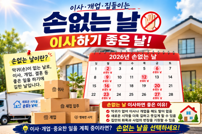 2026년 이사 방위 총정리 | 대장군방·삼살방 피하고 좋은 날 잡는 법